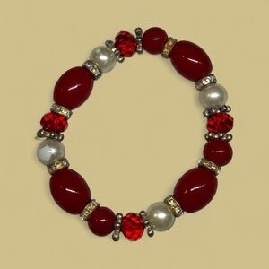 Vintage Red Beaded Bracelet